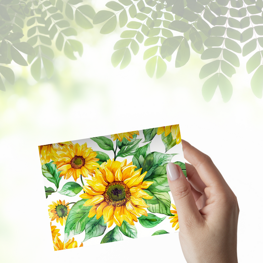 🌻 Sunflower Notecard Set – Pack of 4 Blank Greeting Cards with Envelopes – 5.5x4.25" Vibrant Watercolor Designs