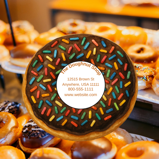 Custom Doughnut Business Card Magnet – 3x3" – Pack of 50