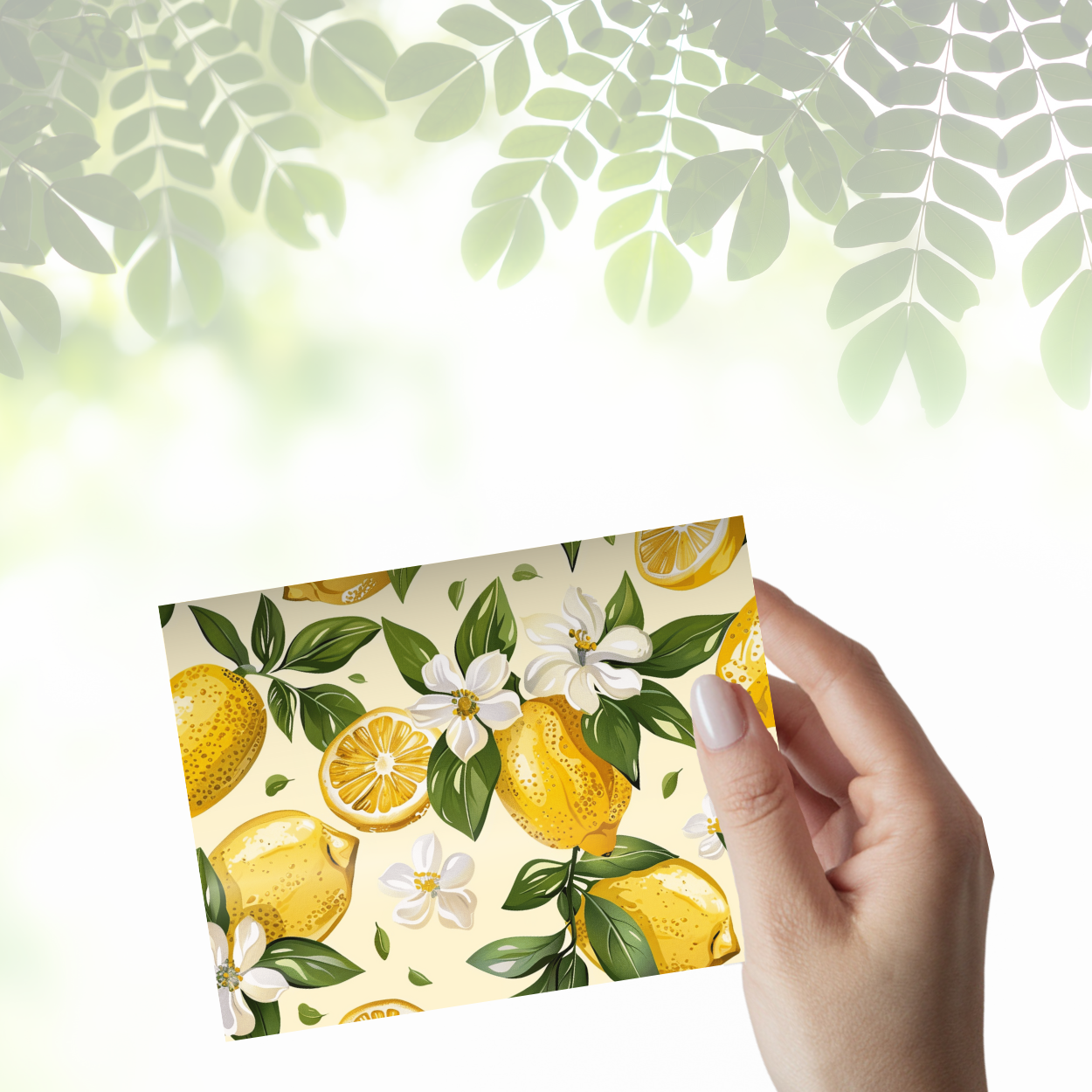 π Lemon Notecard Set β Pack of 4 Blank Greeting Cards with Envelopes β 5.5x4.25" β Fresh Lemon Watercolor Designs