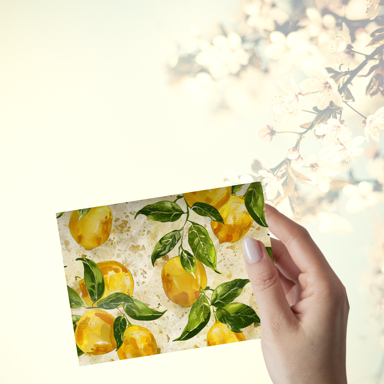 π Lemon Notecard Set β Pack of 4 Blank Greeting Cards with Envelopes β 5.5x4.25" β Fresh Lemon Watercolor Designs