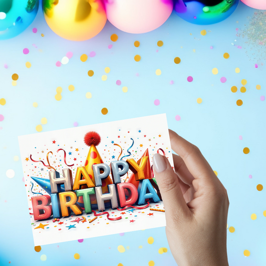Custom Birthday Greeting Card — Personalized Inside Message (Choose Font & Color)