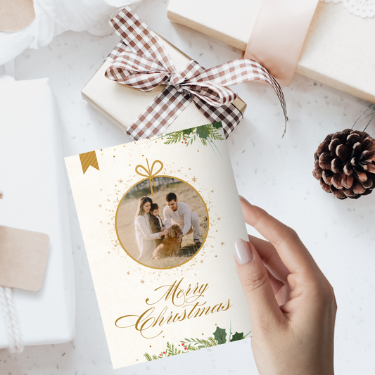 Custom 5x7 Merry Christmas Photo Cards – Set of 10/20 Personalized Holiday Cards