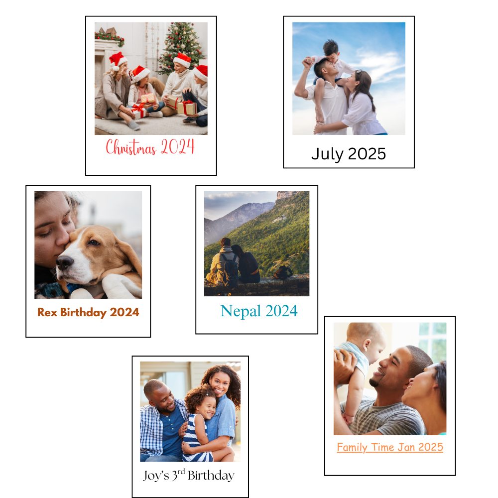 Custom Photo Magnets – Set of 6 (2.8" x 3.4") with Personalized Text