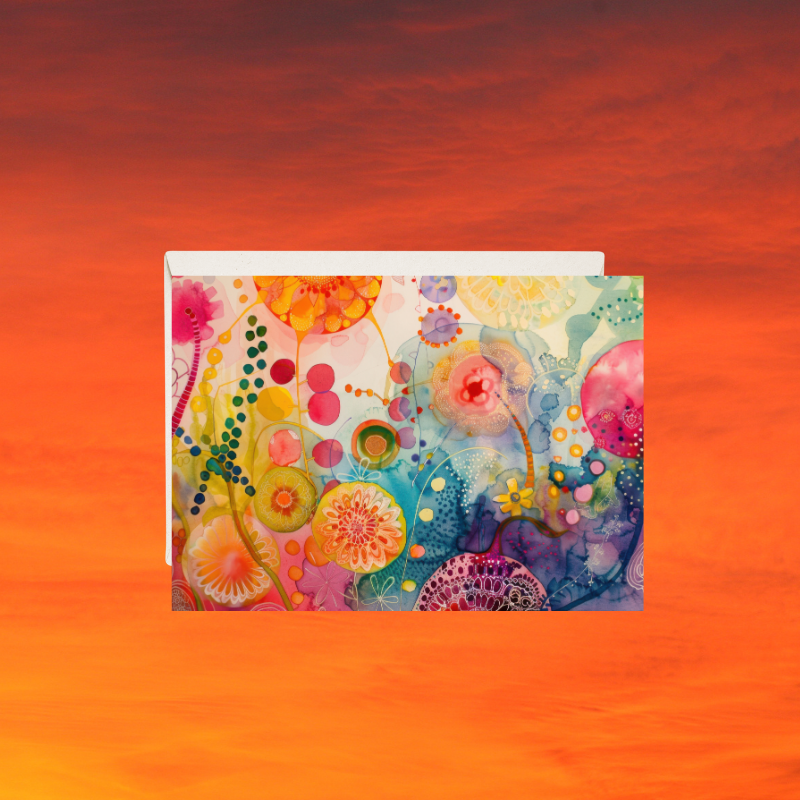 Vibrant Bloom 5.5x4.25 Notecard – Blank Inside with Envelope