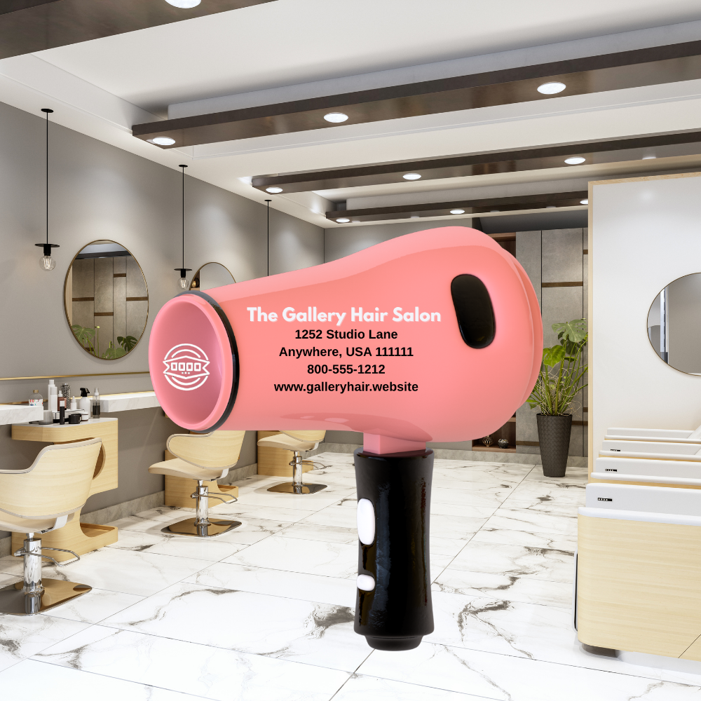 Custom Hair Dryer Shaped Business Card Magnet – Personalized with Logo & Contact Info