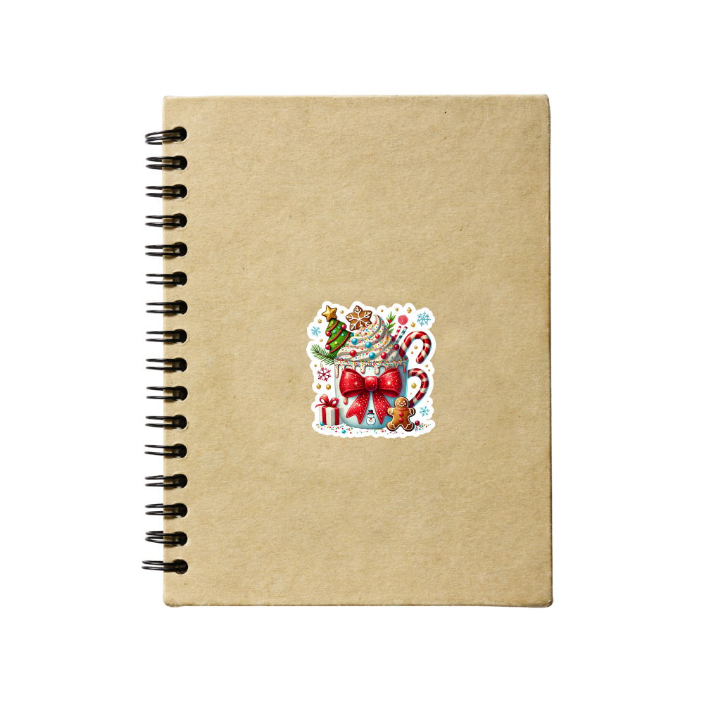 Christmas Mug Sticker | Gingerbread & Candy Cane Hot Cocoa Sticker | Cute Holiday Vinyl Sticker for Gifts, Laptops & Tumblers