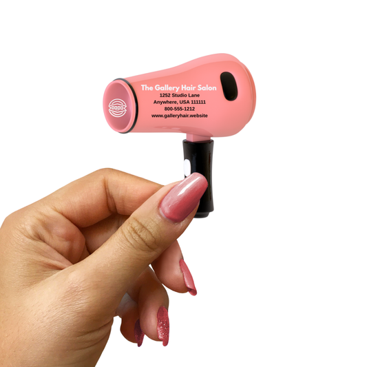 Custom Hair Dryer Shaped Business Card Magnet – Personalized with Logo & Contact Info