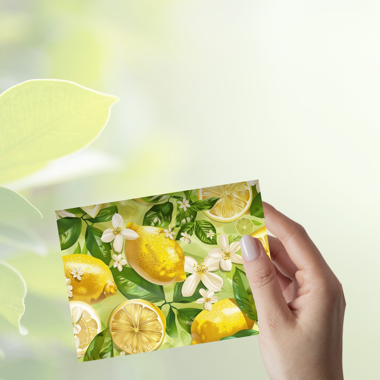 π Lemon Notecard Set β Pack of 4 Blank Greeting Cards with Envelopes β 5.5x4.25" β Fresh Lemon Watercolor Designs
