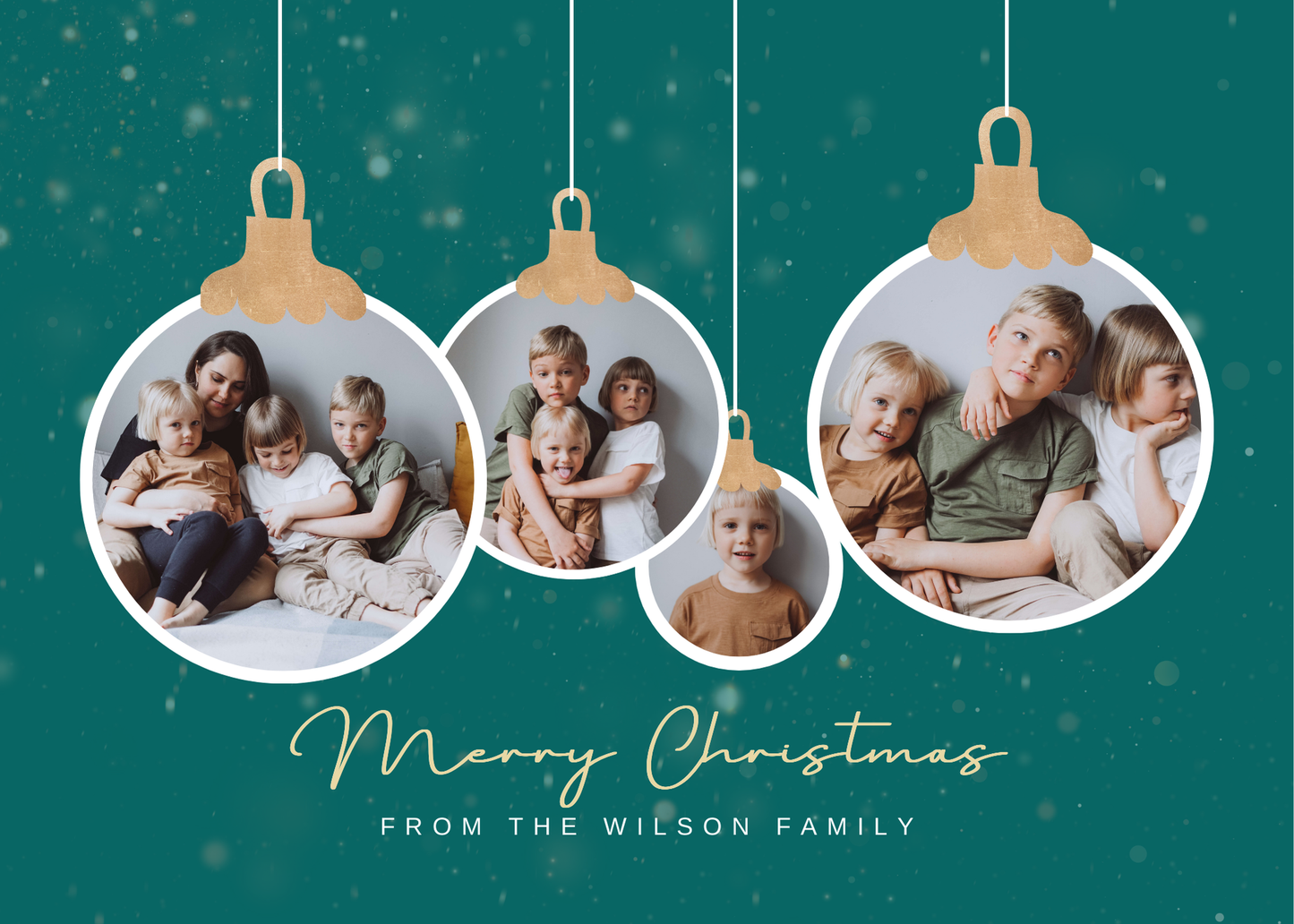 Custom 7x5 Merry Christmas Photo Ornament Cards with Envelopes – Set of 10 or 20 Personalized Holiday Cards