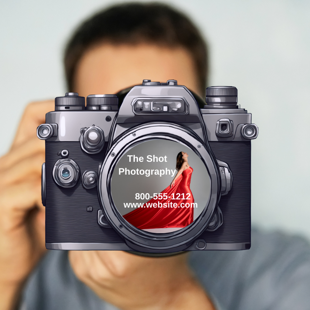 Camera Business Card Magnet – Custom 3x3.5" (Pack of 50)
