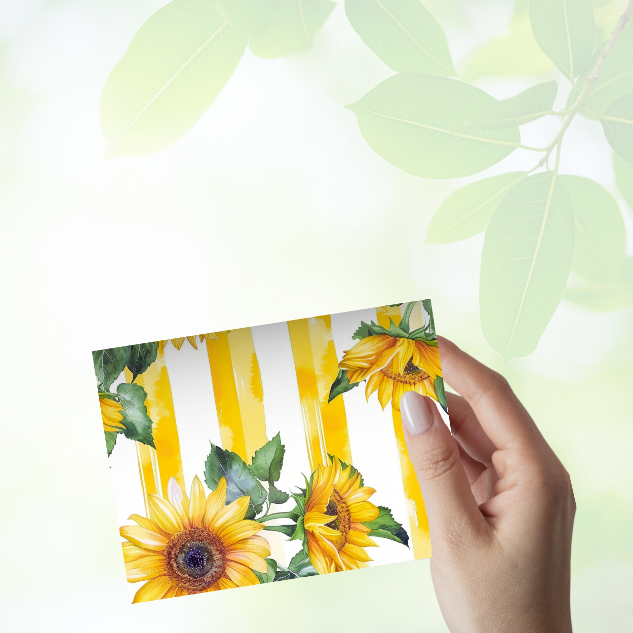 🌻 Sunflower Notecard Set – Pack of 4 Blank Greeting Cards with Envelopes – 5.5x4.25" Vibrant Watercolor Designs