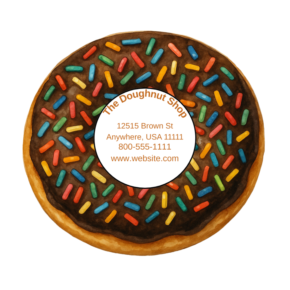 Custom Doughnut Business Card Magnet – 3x3" – Pack of 50