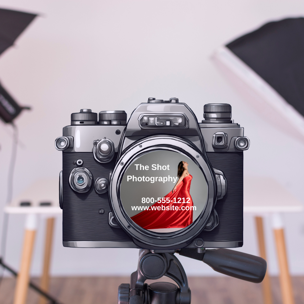 Camera Business Card Magnet – Custom 3x3.5" (Pack of 50)