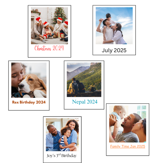 Custom Photo Magnets – Set of 6 (2.8" x 3.4") with Personalized Text