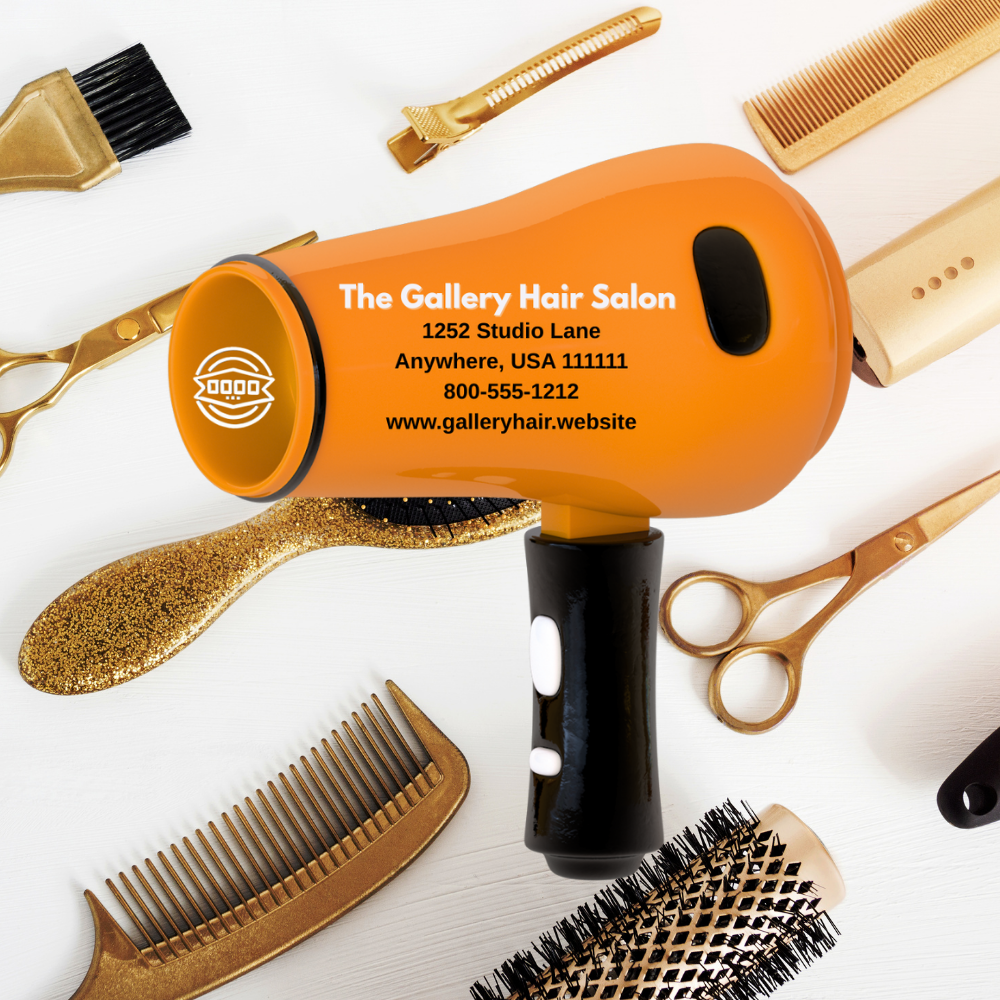 Custom Hair Dryer Shaped Business Card Magnet – Personalized with Logo & Contact Info
