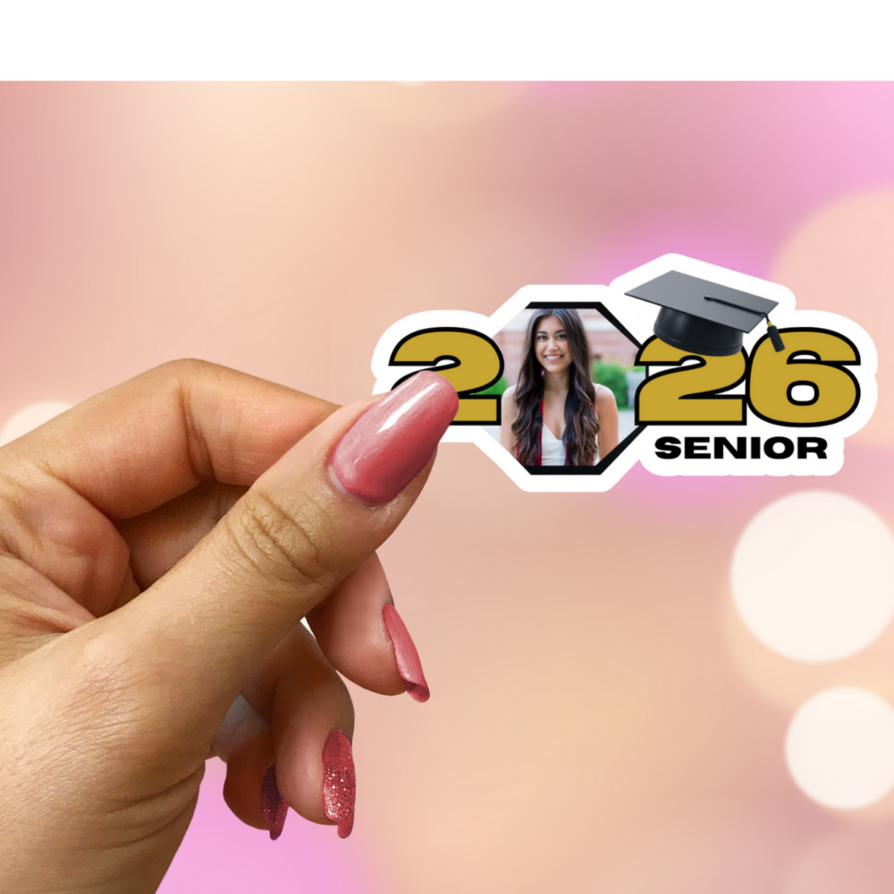 Custom Class of 2026 Senior Stickers – Personalized Graduation Photo Stickers (6-Pack)