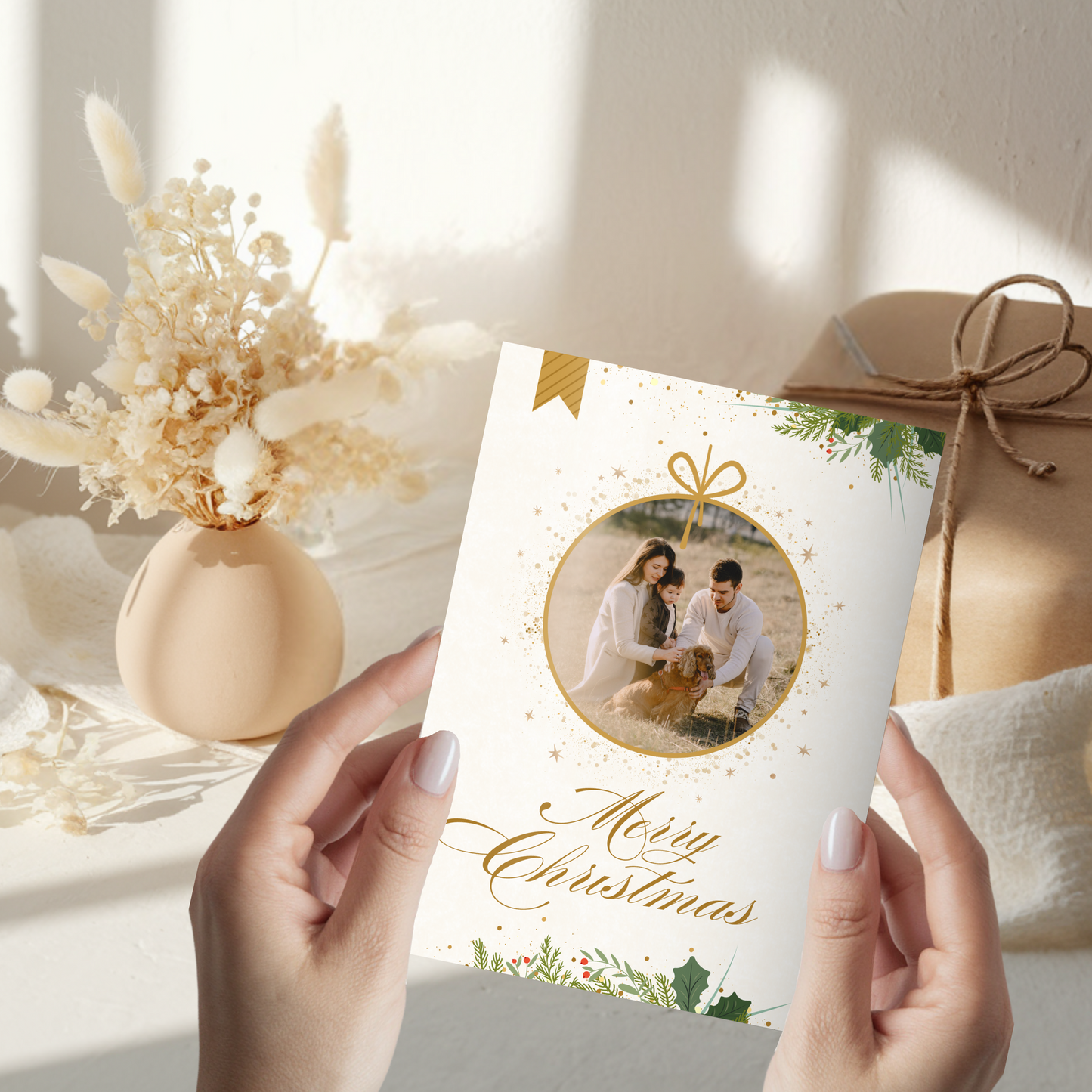 Custom 5x7 Merry Christmas Photo Cards – Set of 10/20 Personalized Holiday Cards