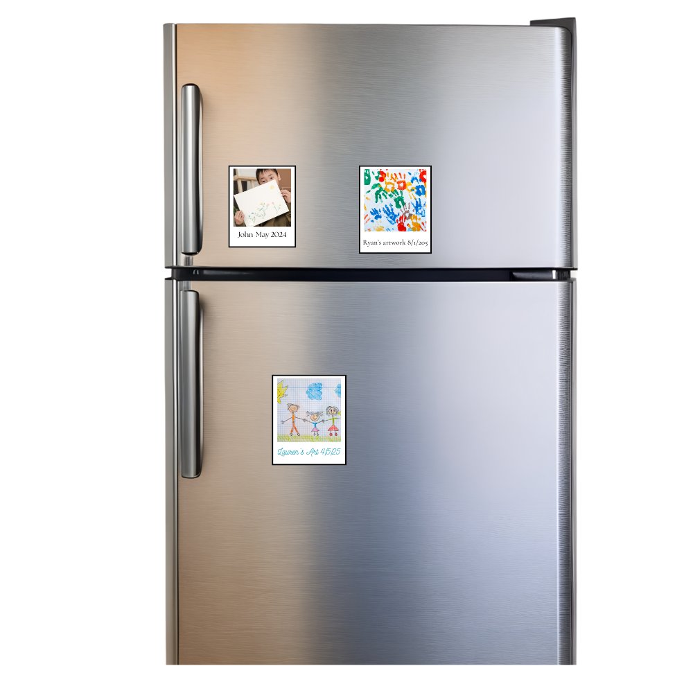 Custom Photo Magnets – Set of 6 (2.8" x 3.4") with Personalized Text
