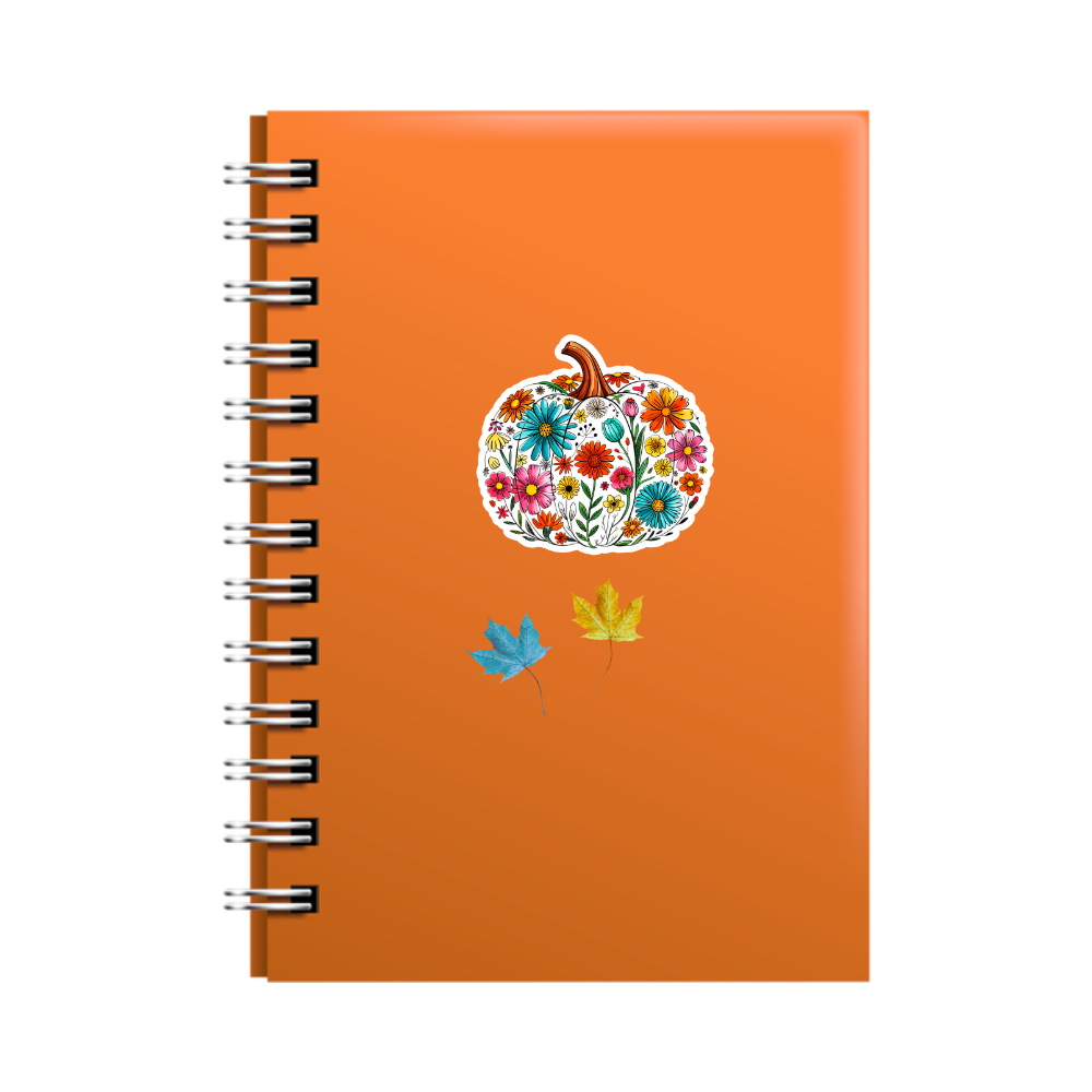 Floral Pumpkin Waterproof Sticker – 3x3 Inch