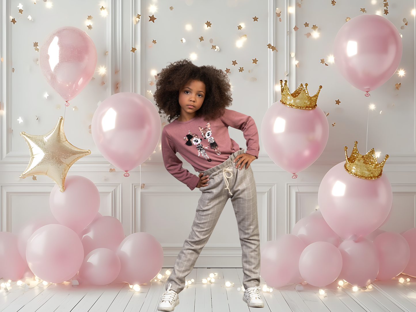 Instant Party Portrait – Pink Balloon Virtual Background (Upload → Instant Download)