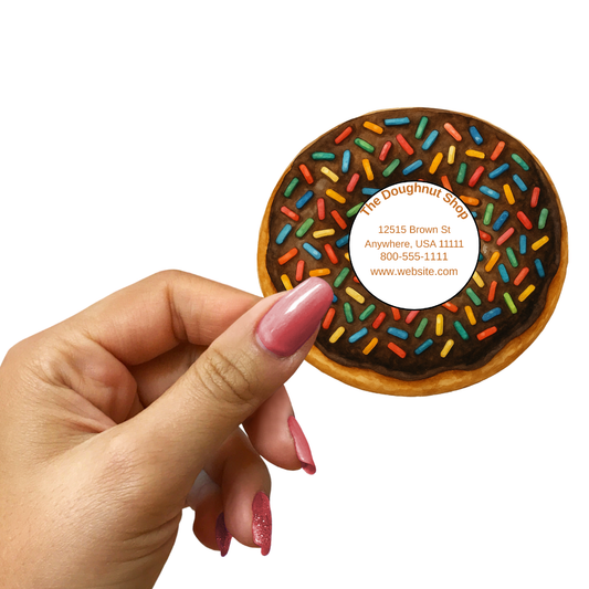 Custom Doughnut Business Card Magnet – 3x3" – Pack of 50