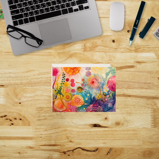 Vibrant Bloom 5.5x4.25 Notecard – Blank Inside with Envelope