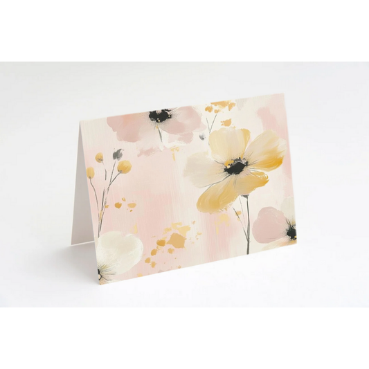 Pastel Bloom Notecard Set – 4 Blank Floral Cards with Envelopes