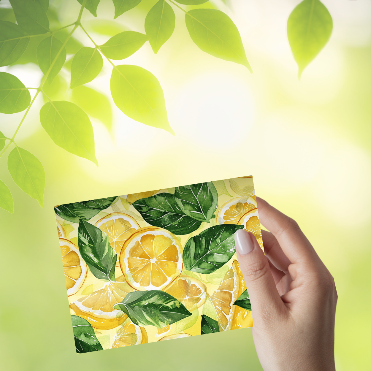 🍋 Lemon Notecard Set – Pack of 4 Blank Greeting Cards with Envelopes – 5.5x4.25" – Fresh Lemon Watercolor Designs