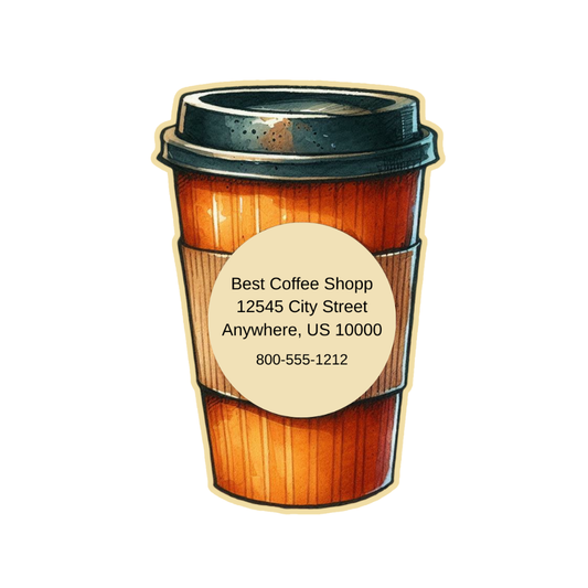 Custom Coffee Cup Magnet Business Cards – Unique Die-Cut Design for Cafés, Bakeries & Coffee Lovers