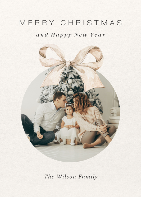 Custom Merry Christmas & Happy New Year Photo Cards 5x7 – Personalized One-Sided Holiday Cards with Envelopes – Set of 10 or 20