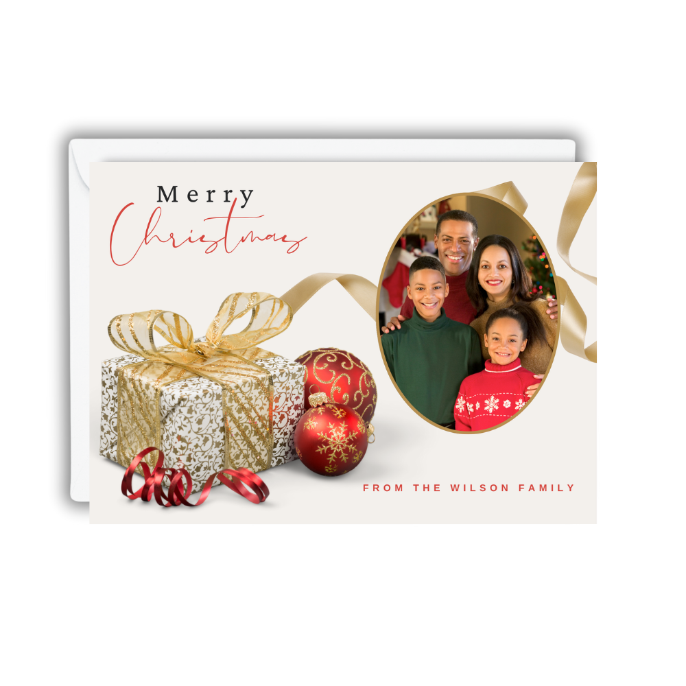 Custom 7x5 Merry Christmas Photo Cards with Envelopes – Set of 10 or 20 Personalized Holiday Cards