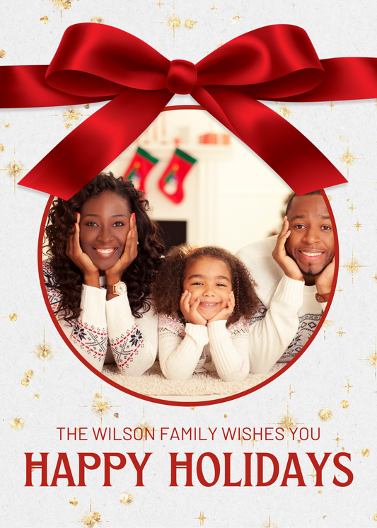 Custom 5x7 Happy Holidays Photo Cards – Set of 10/20 Personalized Holiday Cards