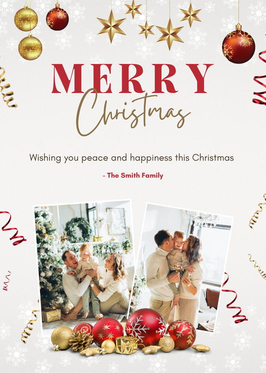Custom 5x7 Merry Christmas Photo Cards with Envelopes – Personalized One-Sided Holiday Cards – Set of 10 or 20