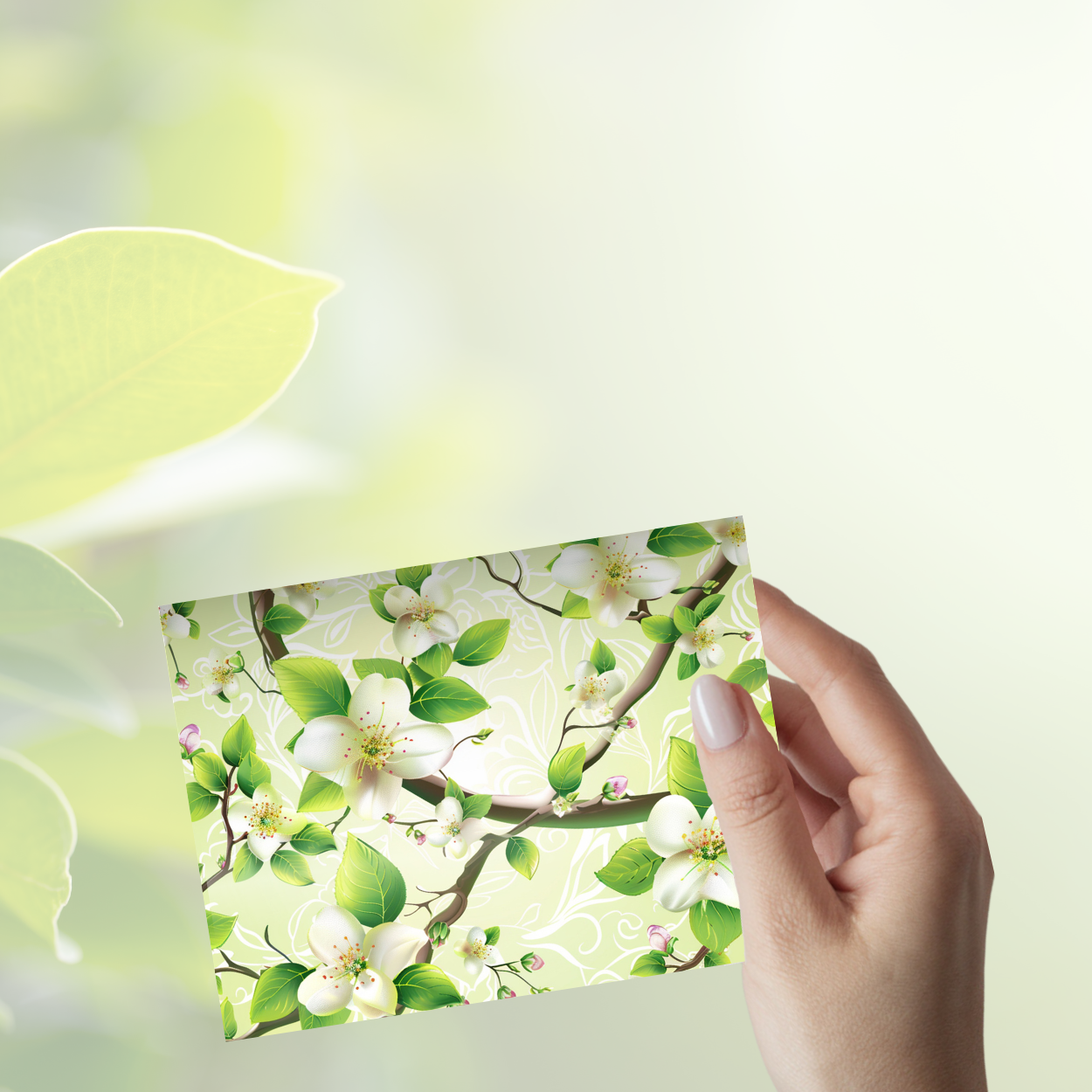 Spring Blossom Notecard Set – Pack of 4 Elegant Floral Greeting Cards