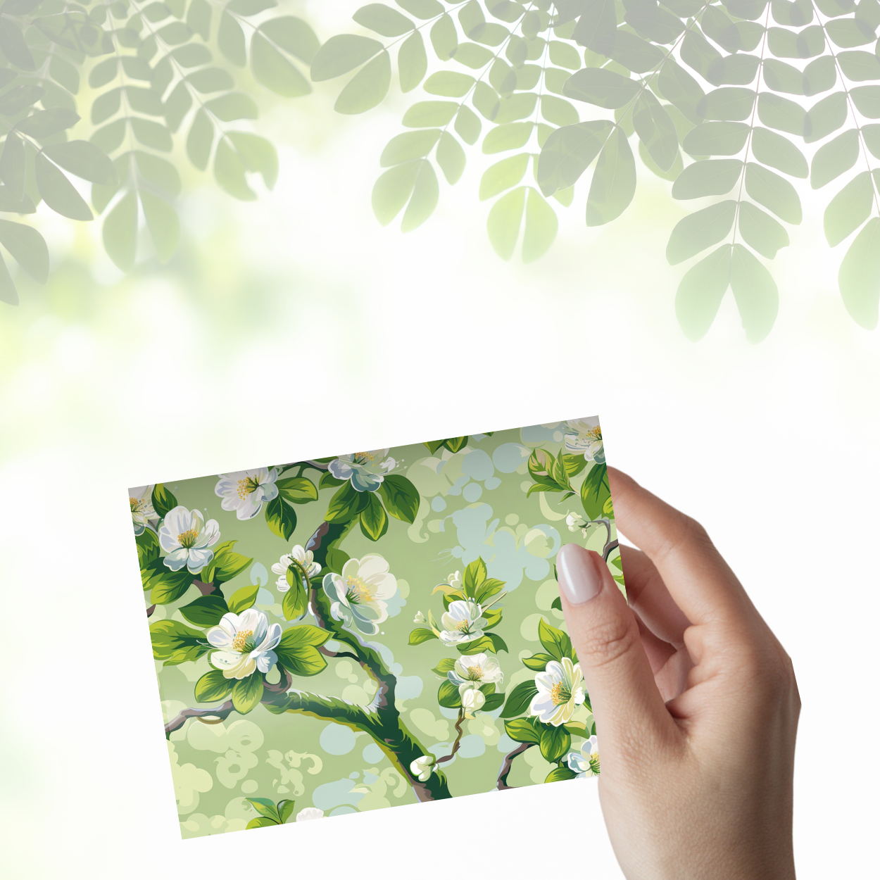 Spring Blossom Notecard Set – Pack of 4 Elegant Floral Greeting Cards