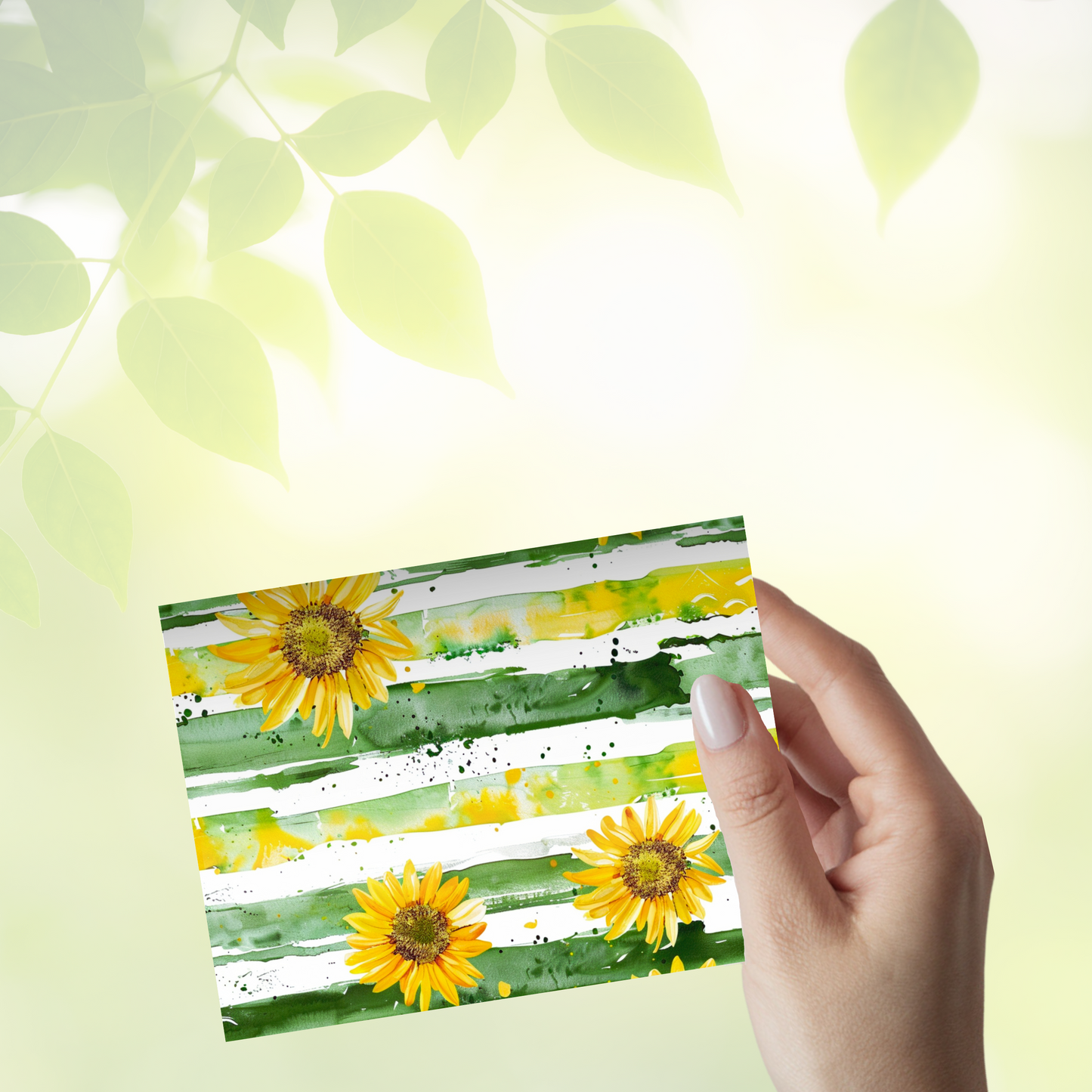 🌻 Sunflower Notecard Set – Pack of 4 Blank Greeting Cards with Envelopes – 5.5x4.25" Vibrant Watercolor Designs