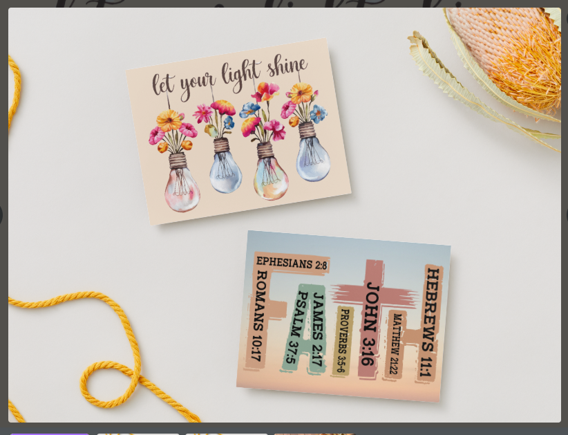 Faith & Encouragement Notecard Set – 4 Inspirational 5.5"x4.25" Cards with Envelopes