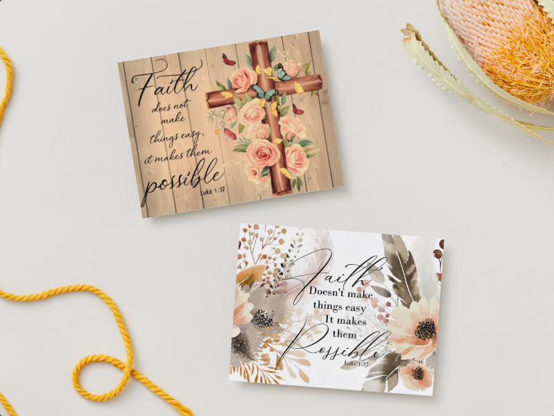Inspirational Faith Notecard Set – Pack of 4 Scripture Greeting Cards