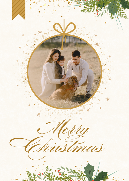 Custom 5x7 Merry Christmas Photo Cards – Set of 10/20 Personalized Holiday Cards