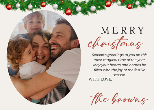 Custom 7x5 Merry Christmas Photo Cards with Envelopes – Set of 10 or 20 Personalized Holiday Cards