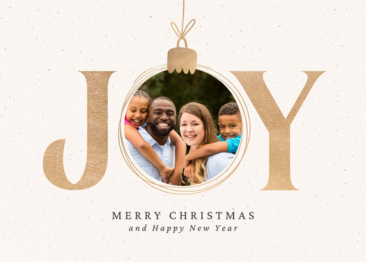 Custom 7x5 JOY Merry Christmas Photo Cards with Envelopes – Set of 10 or 20 Personalized Holiday Cards