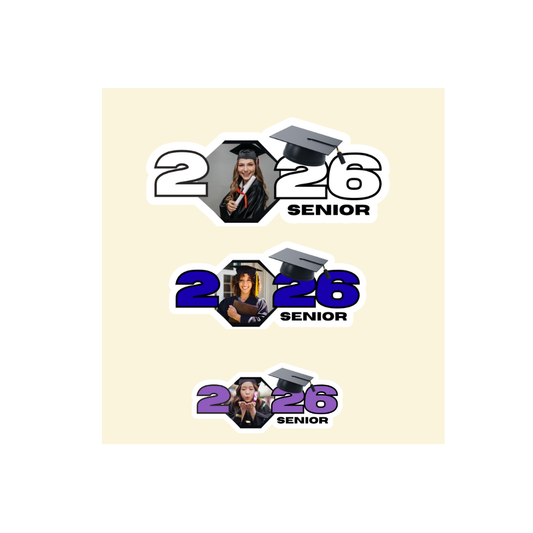 Custom Class of 2026 Senior Stickers – Personalized Graduation Photo Stickers (6-Pack)